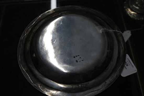 A George III gadrooned silver dish, London 1772 500 grams